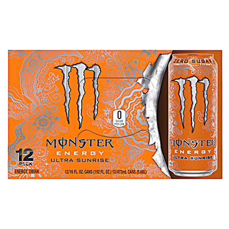 Monster Ultra Sunrise 16 oz Energy Drinks - 12 Pk
