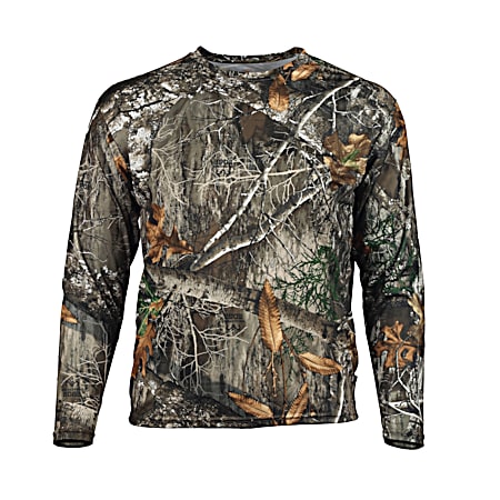 Gamehide Men's ElimiTick Realtree Edge Crew Neck Long Sleeve Tech Shirt
