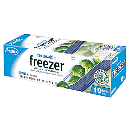 Presto Quart Freezer Bags - 19 Ct
