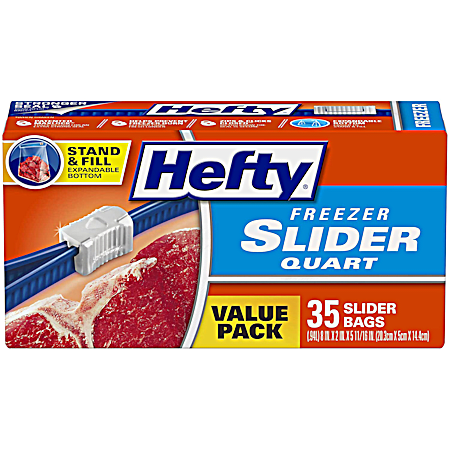 Hefty 1 qt Slider Stand & Fill Freezer Storage Bags - 35 ct