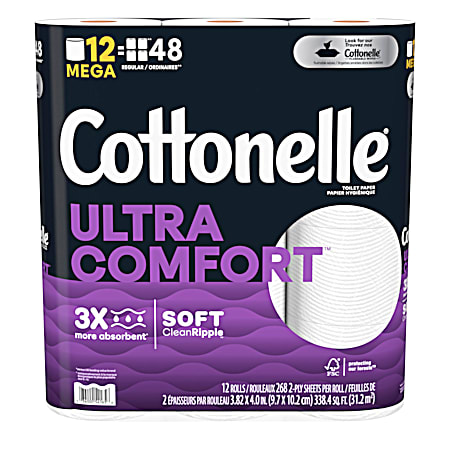 Ultra Comfort Toilet Paper - 12 Mega Rolls