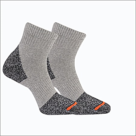 Men's White Cotton Safety Toe Quarter Socks - 2 Pk