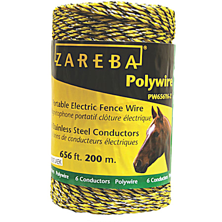 Zareba 656 ft Black/Yellow Electric Fence Polywire
