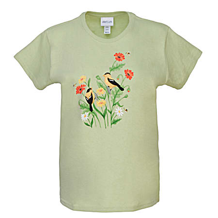 Women's Traditional Spring Pistachio Embellished Bluebird Wash Shirt