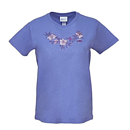 Women's Traditional Spring Violet Embellished Lavender Softness Shirt