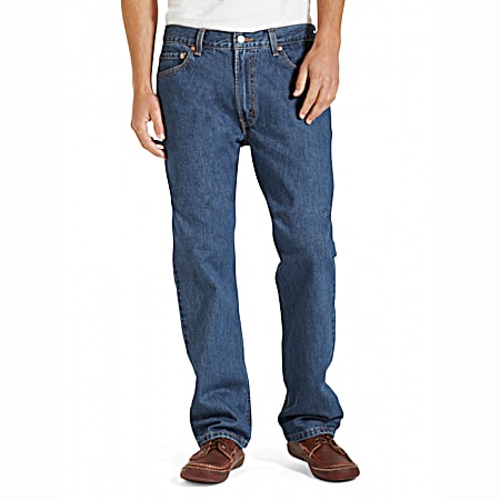 Men's 505 Dark Stonewash Regular Fit Straight Leg Denim Jean