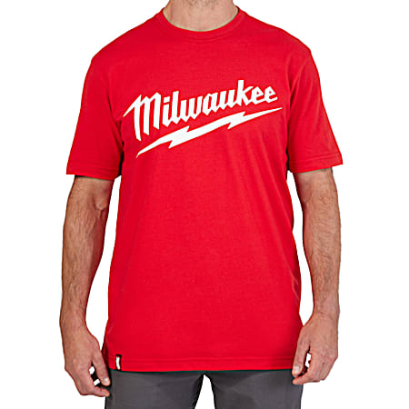 Men's Red Short Sleeve Logo T-Shirt