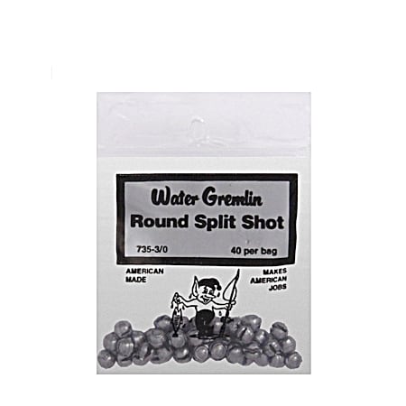 Water Gremlin 4- pc Size 3/0 Round Split Shot Sinkers