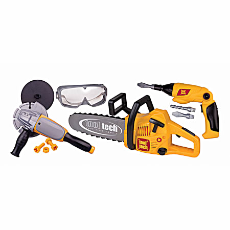 Construction Set w/ 3 Pretend Power Toy Tools