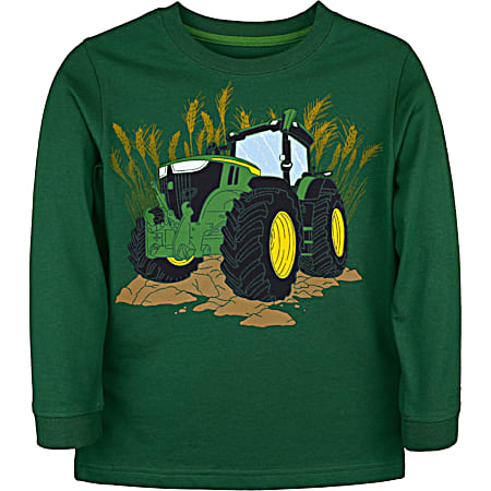 Little Boys' Dark Green Best In Field Long Sleeve Shirt