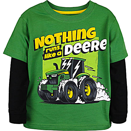 Toddler Boys' Green Nothing Runs Like A Deere Long Sleeve Shirt