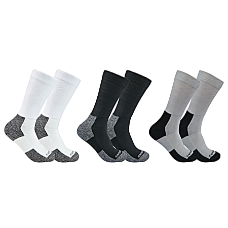 Men's Comfort Stretch Work Crew Socks - Assorted, 3 Pk
