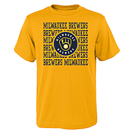 Youth Milwaukee Brewers Yellow Cotton Short Sleeve Tee