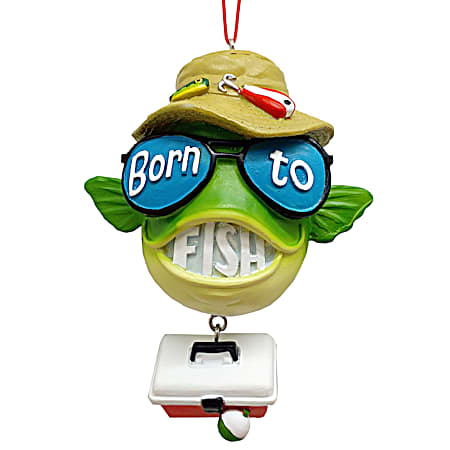 Resin Born to Fish Bass Ornament