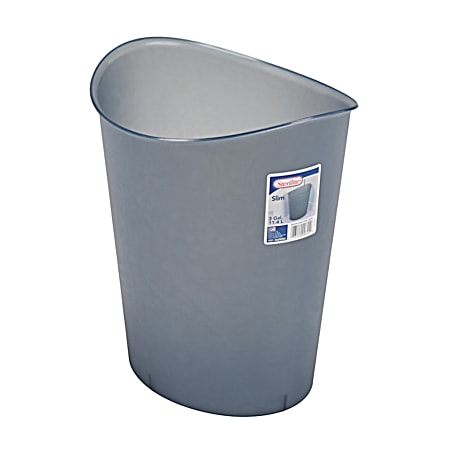 3 gal Oval Gray Tint Wastebasket