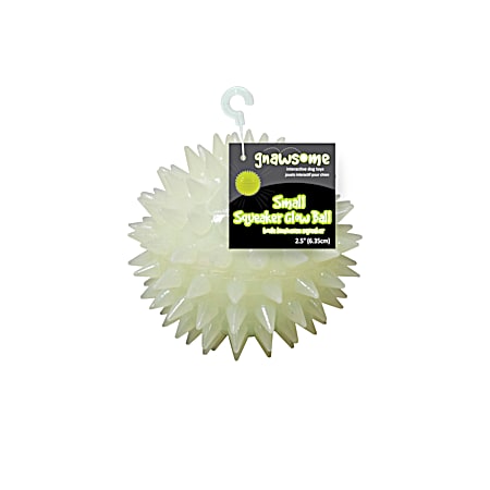 Small 2.5 in Squeaker Glow-in-the-Dark Spiky Ball Dog Toy
