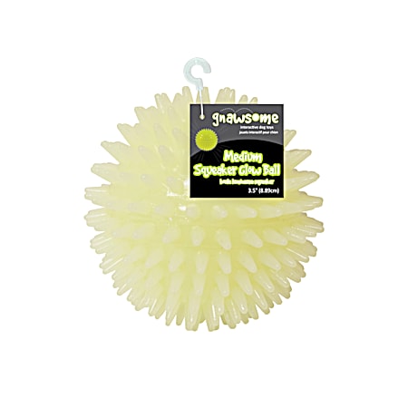 Medium 3.5 in Squeaker Glow-in-the-Dark Spiky Ball Dog Toy