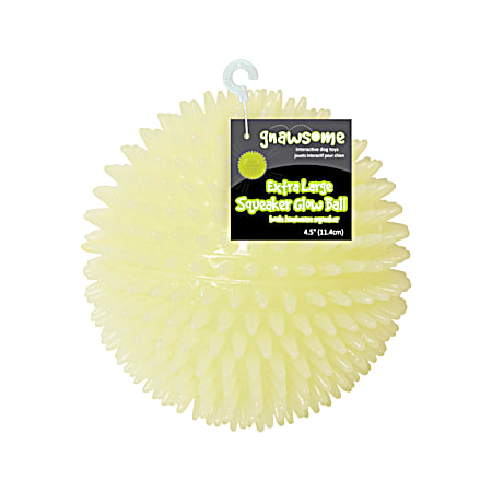Extra Large 4.5 in Squeaker  Glow-in-the-Dark Spiky Ball Dog Toy