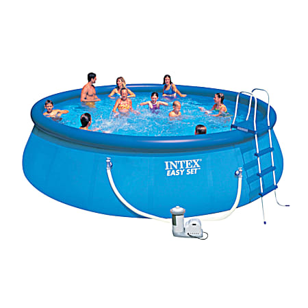 Easy Set 18 ft x 48 in Blue Inflatable Swimming Pool Set w/ Pump
