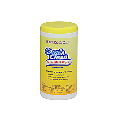Lemon Scent Disinfectant Wipes - 75 Ct
