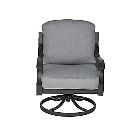 South Haven 2-Pc Grey Deep Seat Swivel Rocking Chairs