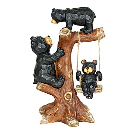Bear Family Tree Swing Statue