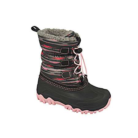 Kids' Black/Pink Addy Winter Boots