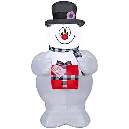 Airblown Frosty w/ Black & White Plaid Scarf Inflatable