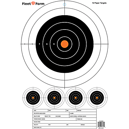 12 x 18 Bull's-Eye Paper Target - 12 Pk
