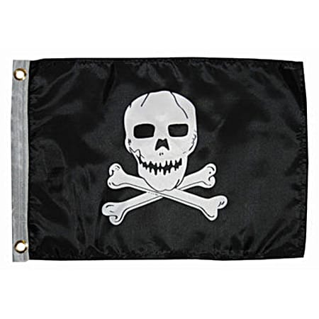 12 in x 18 in Black Jolly Roger Novelty Flag