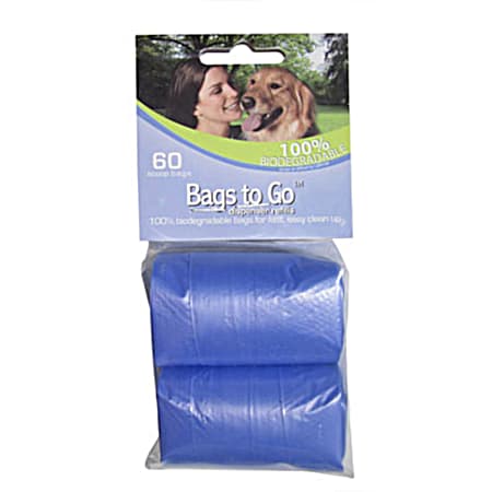 Bags To Go 100% Biodegradable Waste Bag Refill - 60 ct
