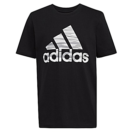 Boys' Black Camo Logo Short Sleeve Shirt