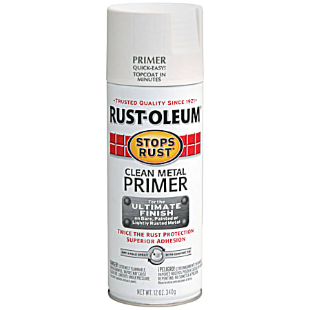 12 oz White Stops Rust Flat Clean Metal Primer