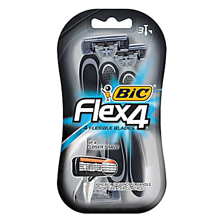 Flex 4 Men's Disposable Razors - 4 Pk