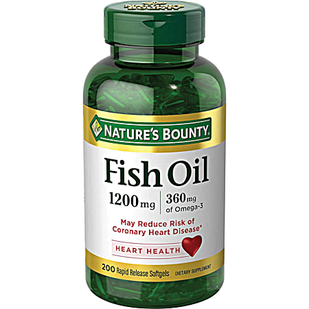Fish Oil 1200mg Dietary Supplement Softgels - 200 ct