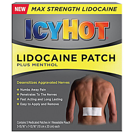 Maximum Strength Lidocaine Patch Plus Menthol - 5 ct