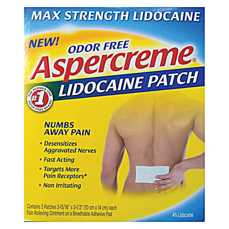 Lidocaine Odor Free Pain Relief Patch - 5 ct
