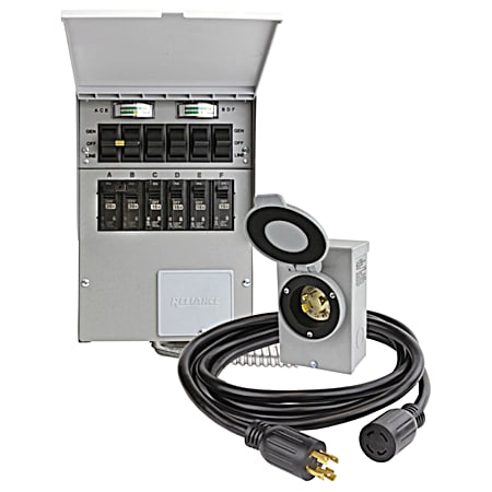 30 Amp 6-Circuit Indoor Portable Generator Transfer Switch Kit