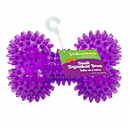 4.5 in Small Spikey Squeaker Bone Dog Toy - Assorted