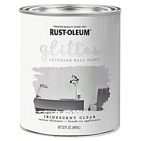 Glitter 32 oz Iridescent Clear Interior Wall Paint