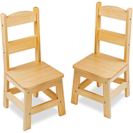 Natural Wooden Chair Pair