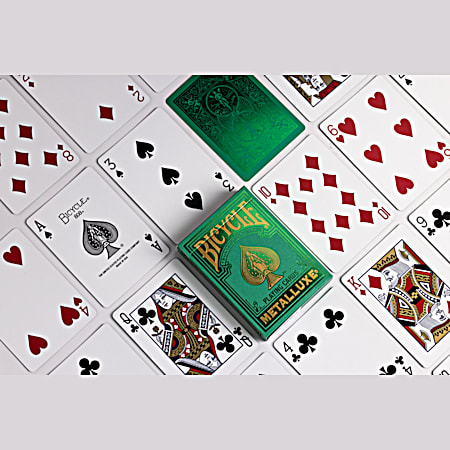 Metalluxe Green Playing Cards