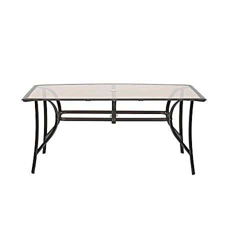 66 in x 40 in Jackson Black Smoked Glass Dining Table