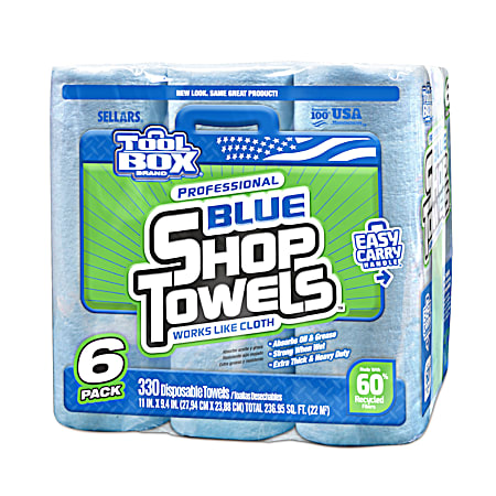 Professional Blue Shop Towels Rolls - 6 pk