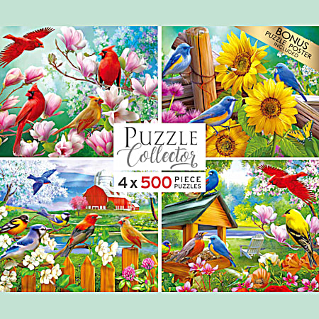 4-in-1 Songbirds Jigsaw Puzzle - 4-500 Pc. 
