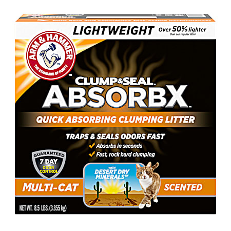 8.5 lbs Clump & Seal AbsorbX Multi-Cat Lightweight Clumping Litter
