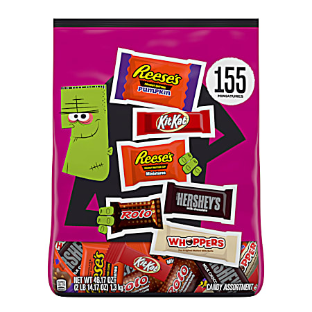 46.17 oz Halloween Candy Variety Mix 155 Ct