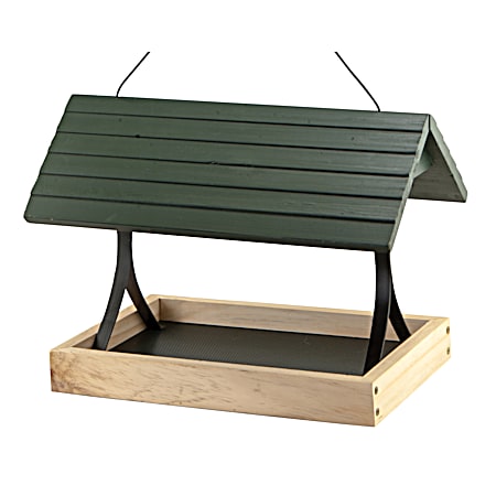 Wooden Fly-Thru Feeder w/ Painted Roof