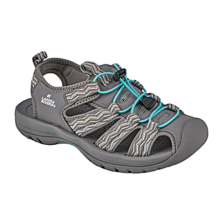 Women's Grey/Teal Sport Hiking Sandals