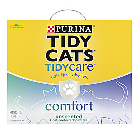 24 lb Tidy Care Comfort Unscented Multi-Cat Clumping Cat Litter